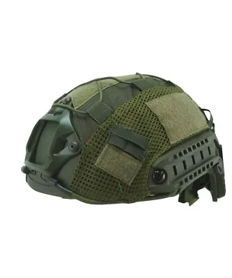 Fast Helmet Cover Olive Green Military Army Tactical Airsoft Headgear Ripstop • £11.99