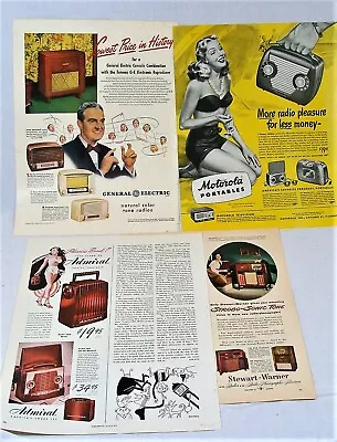 4 Vtg 1948 Old Radio Color Print Ads Motorola GE Admiral Stewart-Warner • $19.99