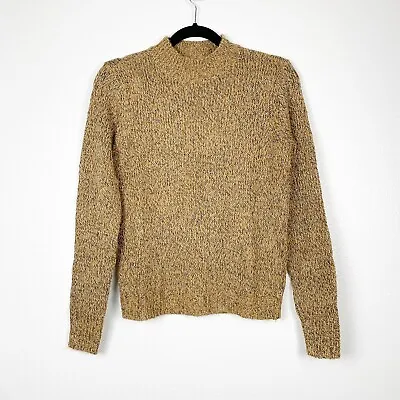 Vero Moda Womens Mock Neck Knit Sweater Tan Size S • $19.99