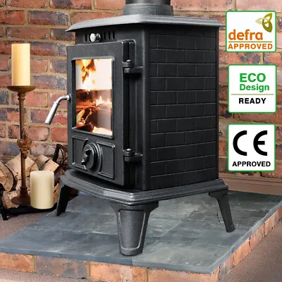 5KW Log Burner Fireplace Multifuel Wood Burning Stove Cast Iron Defra Eco Design • £349.95