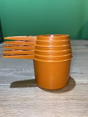 Vintage Tupperware Measuring Cups Burnt Orange Set Of 5 Baking Cooking 1970 READ • $17.50