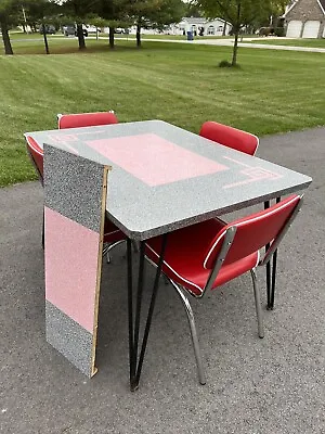 Atomic Pink & Grey Vintage MCM  1950s Dinette Formica Table  Chairs NOT Included • $400