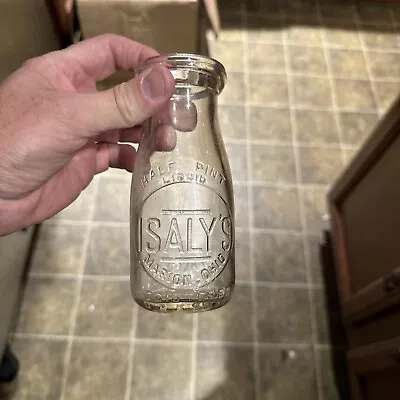 Isaly’s Embossed Half Pint Milk Bottle Marion Ohio OH • $19.99