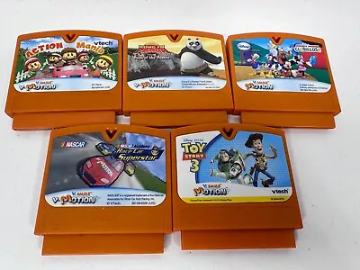 VTech V.smile V-Motion 5 Game Cartridges Toy Story Mickey Mouse Nascar Panda • $17.97