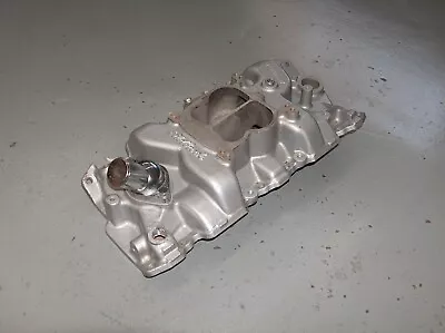 $125 • Buy Edelbrock Performer SBC Chevy Aluminum Intake Manifold Street Rod 2101 BLEM