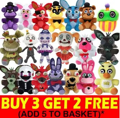 FNAF Five Nights At Freddy's Plush Doll Plushies Toy Teddy Glamrock Sundrop Moon • £6.58