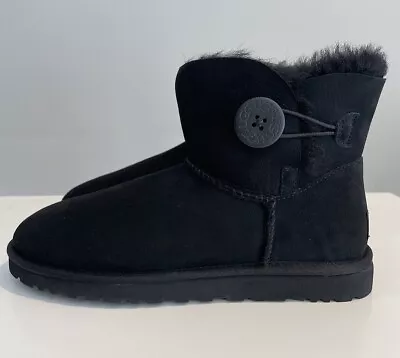 UGG Mini Bailey Button Women's Boots Black Sizes 8 NIB • $60