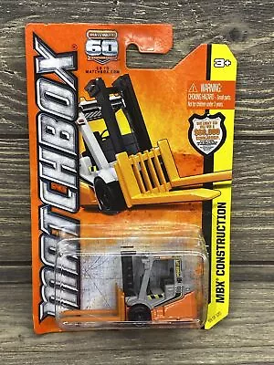 Mattel Matchbox 2012 MBX Construction Power Fork Lift Orange Gray Die Cast Model • $13.79