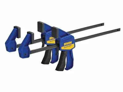 2 X Irwin Quick-Grip T5122QCEL7 12  / 300mm Bar Clamps / Spreaders 136kg Force • £27.45