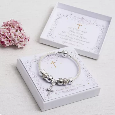 First Holy Communion Confirmation Gift Present Girls Charm Bracelet Religious • £14