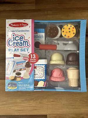 Melissa & Doug Scoops And Sandwiches 13-Piece Ice Cream Play Food Set • $34.99