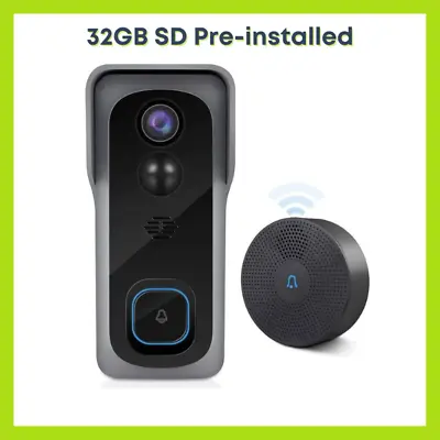 $39.99 • Buy ZUMIMALL Video Doorbell Camera WiFi  Wireless Outdoor Security Cam Night Vision