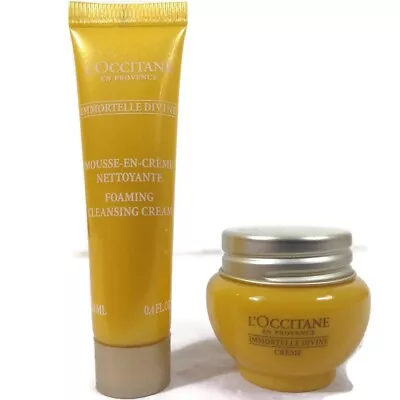 L'occitane Immortelle Divine Creme & Foaming Cleansing Cream X 2 NEW • $47.84