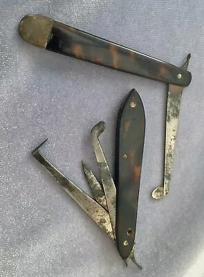 *SCARCE 2 Georgian Victorian MEDICAL Surgical Tools Equipment Fleams Scrapers  • £85