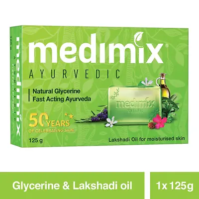 MEDIMIX Ayurvedic 100% Natural Glycerine Bathing Soap Bar - 125 Gram -Free Ship • $13.79