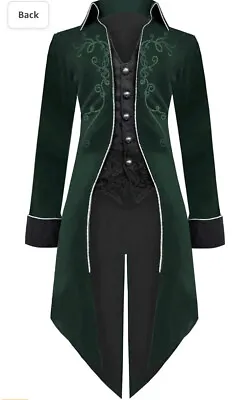 Medieval Steampunk Tailcoat Velvet Victorian Tuxedo Jacket Gothic Mad Hatter - L • $55