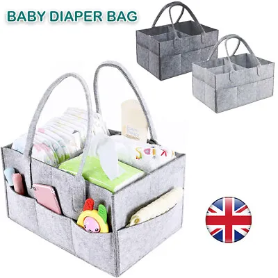 £5.49 • Buy Baby Diaper Caddy Organizer Felt Changing Nappy Kids Storage Carrier Bag Grey UK