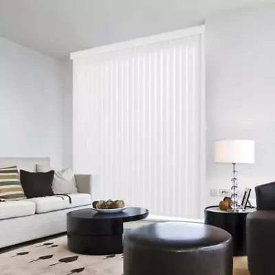 Vertical Blinds Sliding Door Or Window Cordless Lift 3.5 X 84 In. Crown White • $28.68