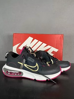 Nike Air Max Intrlk SE Girls Sz 6.5 Y Off Noir Gold Star Sneaker Shoe DJ0011-001 • $32.99