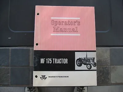 Massey Ferguson 175 Tractor Operator's Manual Original • $9.49