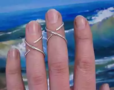 Arthritis Finger Splint Sterling Silver Adjustable Handmade Ring • $12.34