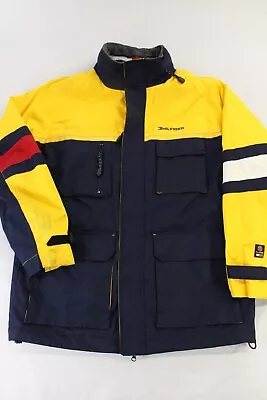 Vintage TOMMY HILFIGER WaterStop ColdStop Blue Rain Coat Jacket Mens Large • $36