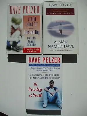 DAVE PELZER 3 HC Book Lot 4 Stories CHILD CALLED IT LOST BOY MAN NAMED PRIVILEGE • $19.99