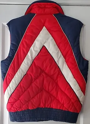 Mountain Goat By White Stag Vintage Mens 80s Tri-Color Down Puffer Vest Size S • $40