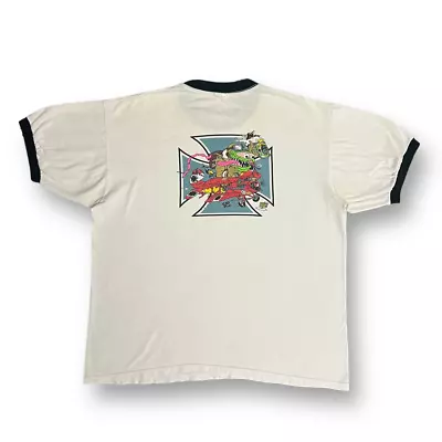 Vintage Y2K Frank Kozik Juxtapoz Magazine Art Ringer T-shirt • $250