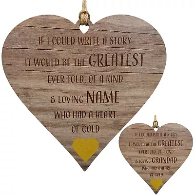 Personalised Memorial Gifts Any Name Grandad Heart Of Gold Name Poem Plaque • £8.99