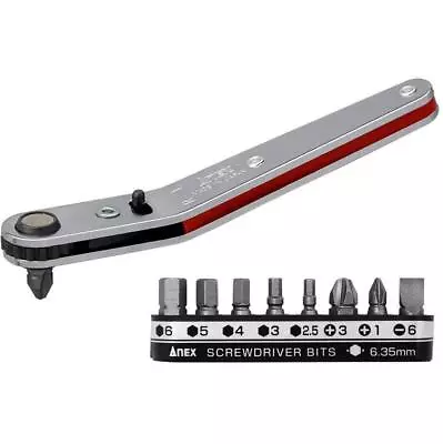 Anex Ultra Low Profile Offset Ratcheting Screwdriver And Hex Wrench 90 Degree Fo • $23.97