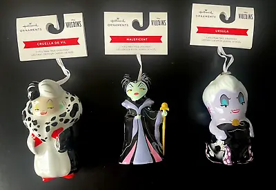 New Hallmark Disney Villains Cruella De Vil Ursula Maleficent Christmas Ornament • $27