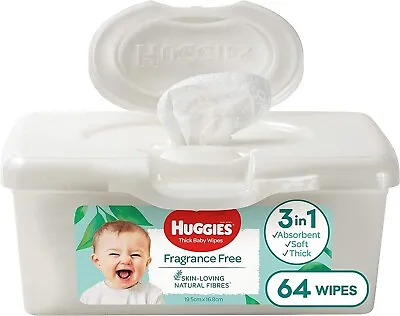 $8.88 • Buy NEW Huggies Baby Wipes Fragrance Free Baby Wipes Pop-Up Tubs, 64 Wipes
