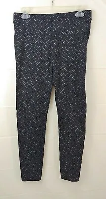 LC Lauren Conrad Leggings Medium Black White Polka Dot Stretch Pull On Pants • $10.32