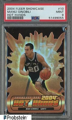 2004 Fleer Showcase Hot Hands Die-Cut #10 Manu Ginobili Spurs PSA 9 MINT • $51