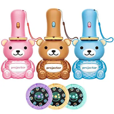 Small Flashlights Bear Shaped Kids Projector Torches Toys With 24 Patterns  • $14.64