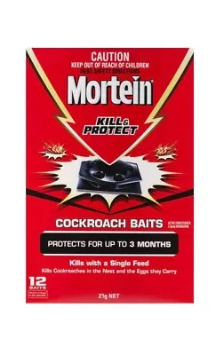 Mortein Nest Kill & Protect Cockroach Baits Station 12 Pack - 3 Mths Protection • $25.95