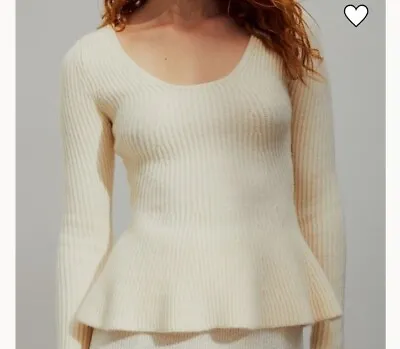 H&M Ladies Small Rib-knit Peplum Sweater Top • $10.99