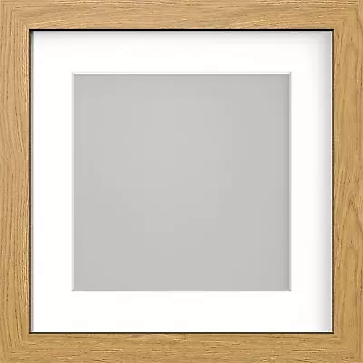 Square Photo Picture Frame With White Mounts Wood Effect Black White Oak Large • £7.31