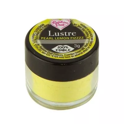 Rainbow Dust LUSTRE LEMON FIZZ 3g Cake Decorating Baking Sparkle Edible Powder • £1.89