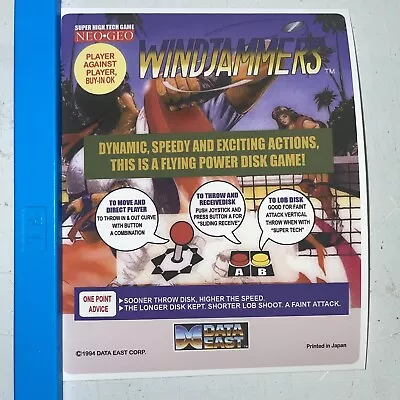 Wind Jammers - Neo Geo MVS Repro Mini Marquee High Quality • $10.99