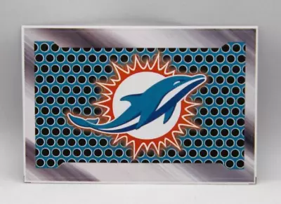 NFL Football MIAMI DOLPHINS Metal License Plate Style Vending Machine Sticker • $2.95