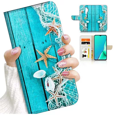 ( For Oppo A9 2020 ) Wallet Flip Case Cover PB24219 Shell Starfish • $12.99