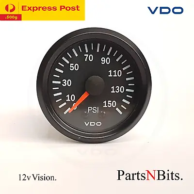 VDO 52mm 150 PSI MECHANICAL OIL OR AIR PRESSURE GAUGE 150077026 • $70.23