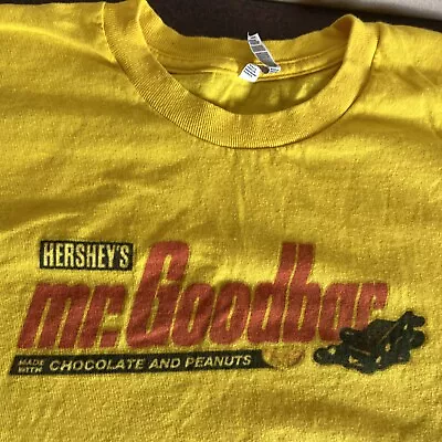 Rare Hershey’s Mr. Goodbar Made With Chocolate And Peanuts Shirt X-Large Yellow • $69.99