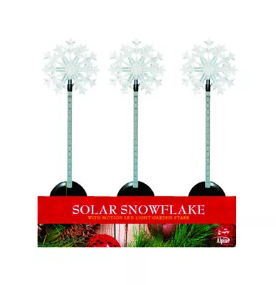 Alpine QLP232BB-12 Solar Snow Flake Flashing Garden Stake (Pack Of 12) • $182.17