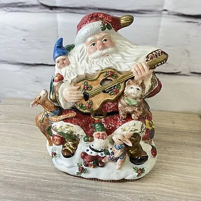 FITZ AND FLOYD HOLIDAY SANTA COOKIE JAR Forest Friends Omnibus Forest Festival • $25