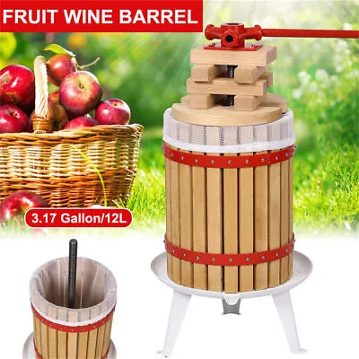 $137.39 • Buy 3.17 Gallon Fruit Wine Press Solid Wood Basket Cider Apple Berries Wine Making