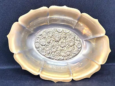 Vintage Brass Crafters Floral Repousse Design Dish 7 X5  • $15