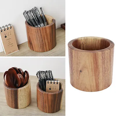 £13.96 • Buy Wooden Pen Pot Holder Pencil Desk Organizer Stationery-Makeup Brush Storage Box
